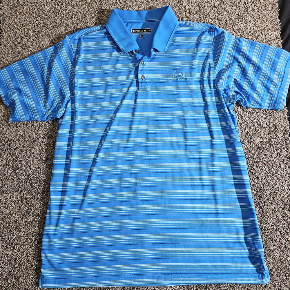 Pebble Beach Men's Dry Luxe Performance‎ Golf Size 2XL Soft Polo Shirt Logo